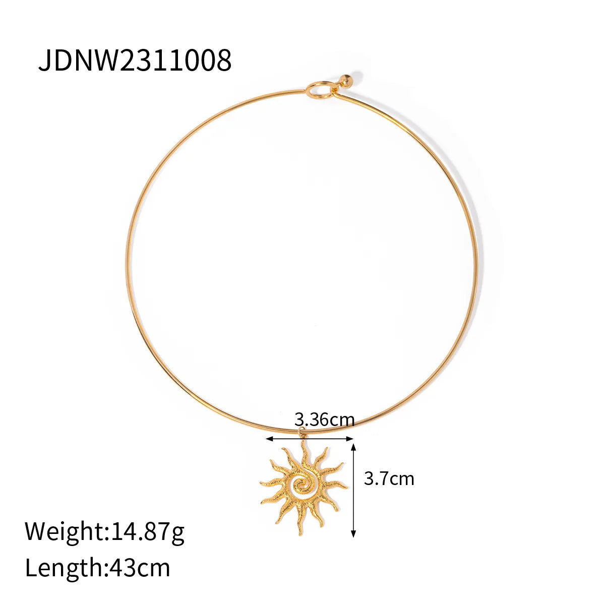 Wholesale Jewelry Casual Simple Style Sun 304 Stainless Steel 18K Gold Plated Bracelets Earrings Necklace