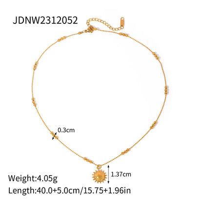 Wholesale Jewelry Casual Simple Style Sun 304 Stainless Steel 18K Gold Plated Bracelets Earrings Necklace