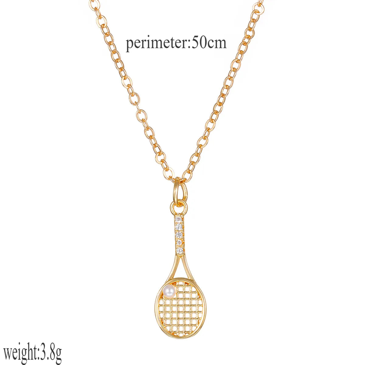 Casual Simple Style Tennis Racket Alloy Women's Pendant Necklace