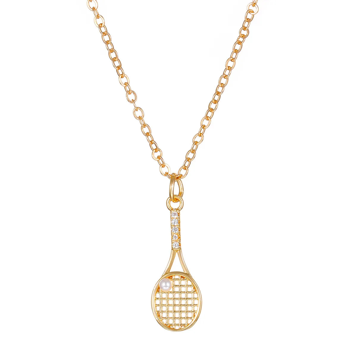 Casual Simple Style Tennis Racket Alloy Women's Pendant Necklace