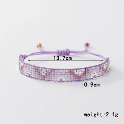 Casual Simple Style Triangle Polyester Glass Knitting Women's Bracelets