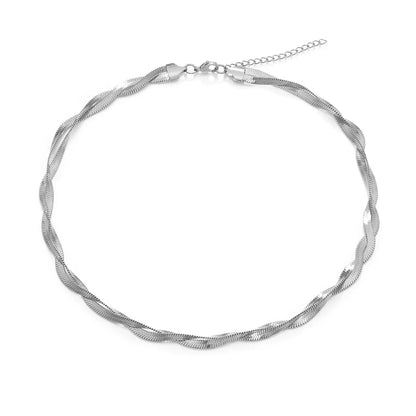 Casual Simple Style Twist Titanium Steel Plating Necklace