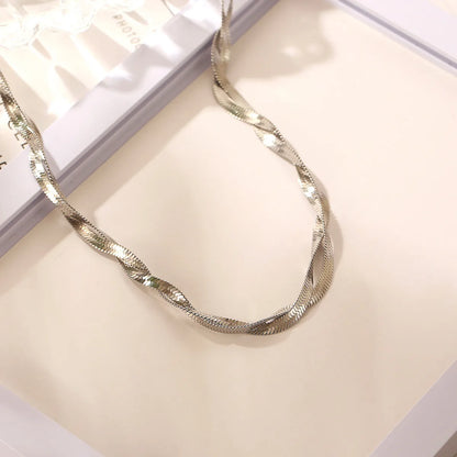 Casual Simple Style Twist Titanium Steel Plating Necklace