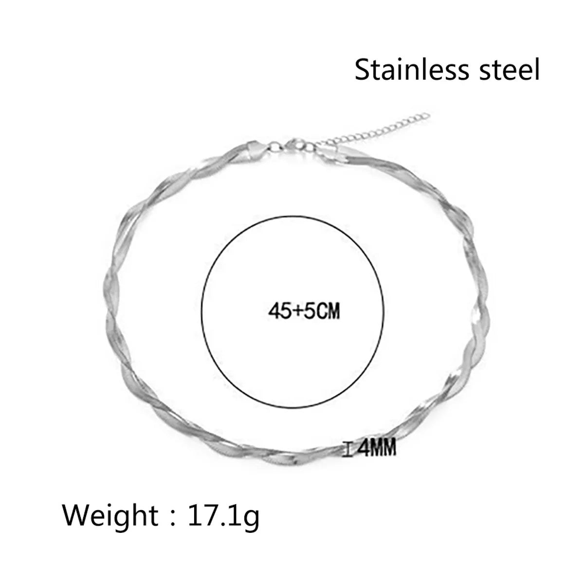 Casual Simple Style Twist Titanium Steel Plating Necklace