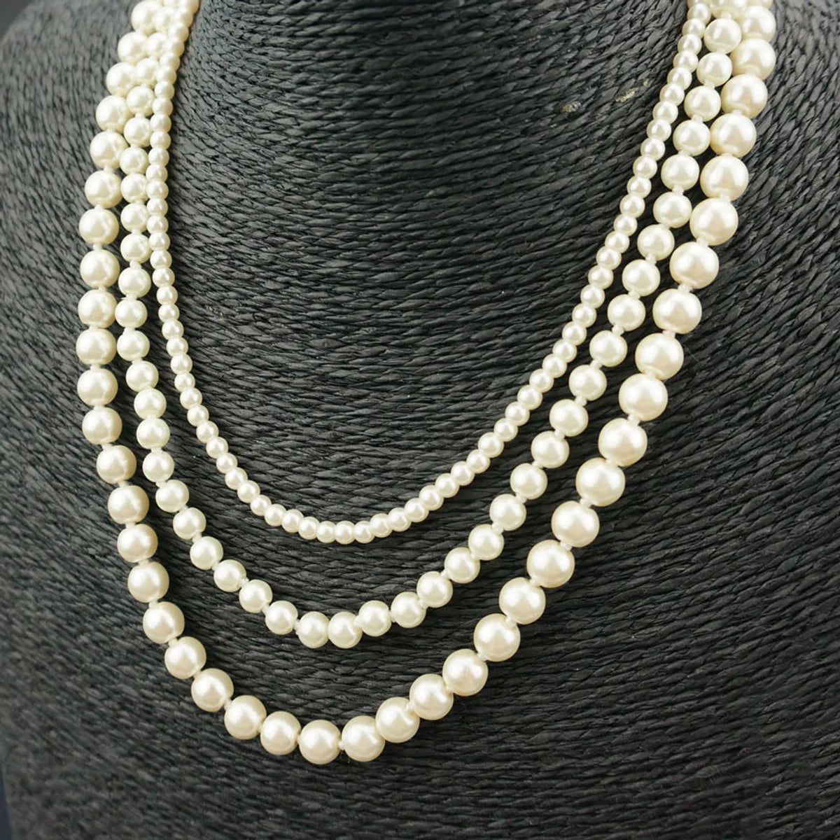 Casual Simple Style U Shape Imitation Pearl Wholesale Three Layer Necklace