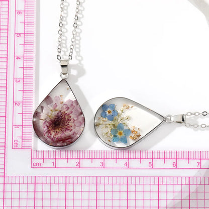 Casual Simple Style Water Droplets Alloy Resin Women's Pendant Necklace