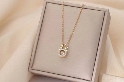 Casual Simple Style Water Droplets Heart Shape Flower Titanium Steel Plating Inlay Opal Zircon Pendant Necklace