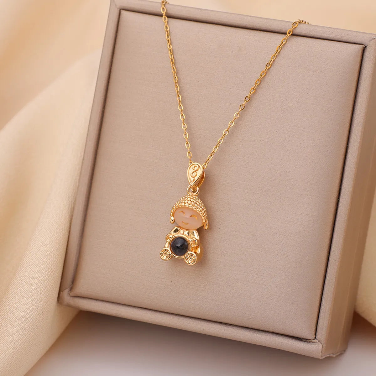 Casual Simple Style Water Droplets Heart Shape Flower Titanium Steel Plating Inlay Opal Zircon Pendant Necklace