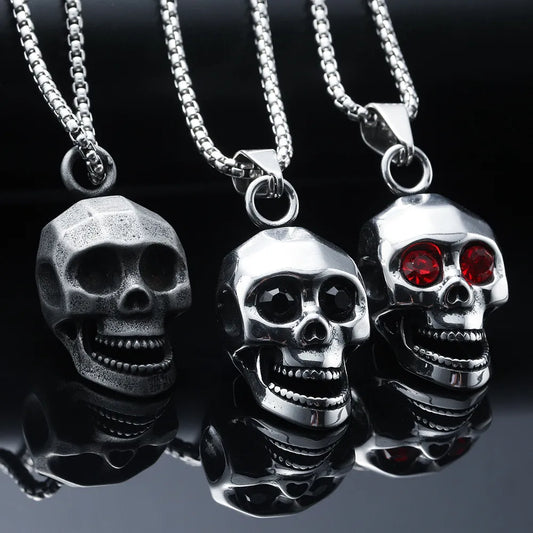 Casual Skull Titanium Steel Polishing Men'S Pendant Necklace