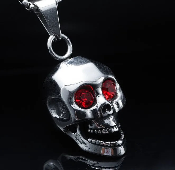 Casual Skull Titanium Steel Polishing Men'S Pendant Necklace