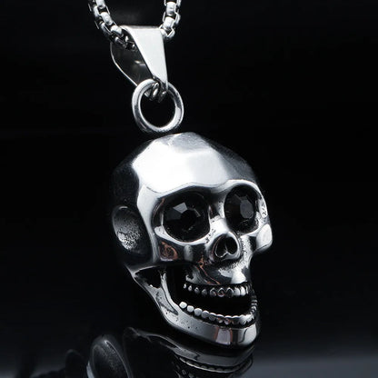 Casual Skull Titanium Steel Polishing Men'S Pendant Necklace