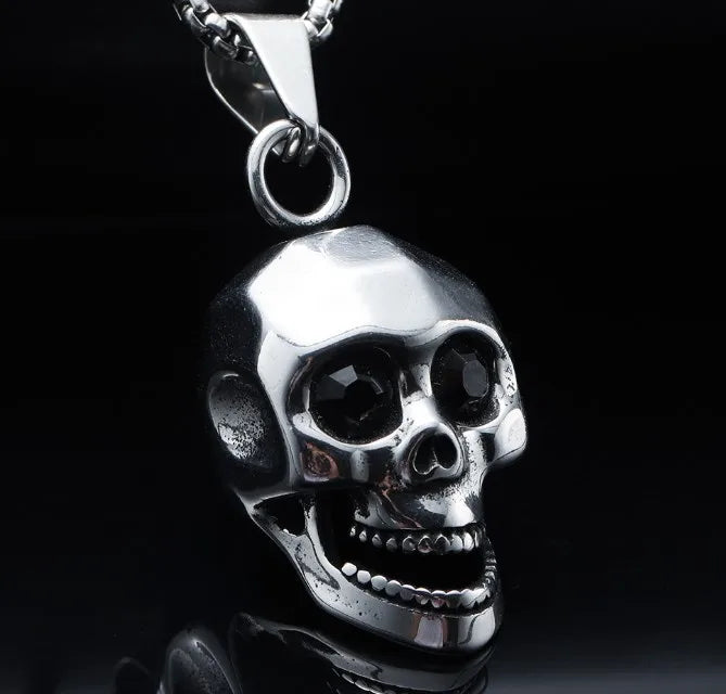 Casual Skull Titanium Steel Polishing Men'S Pendant Necklace