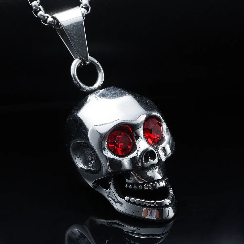 Casual Skull Titanium Steel Polishing Men'S Pendant Necklace