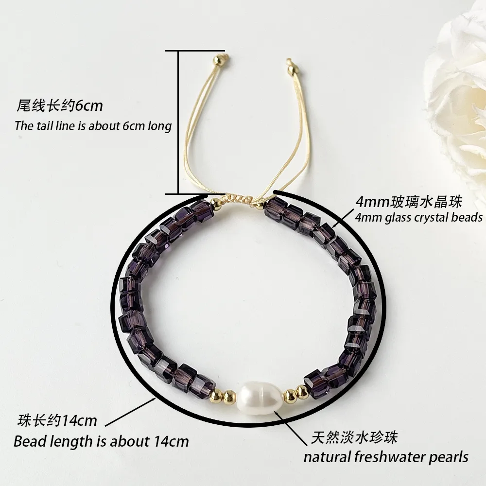 Casual Solid Color Artificial Crystal Freshwater Pearl Beaded Unisex Bracelets