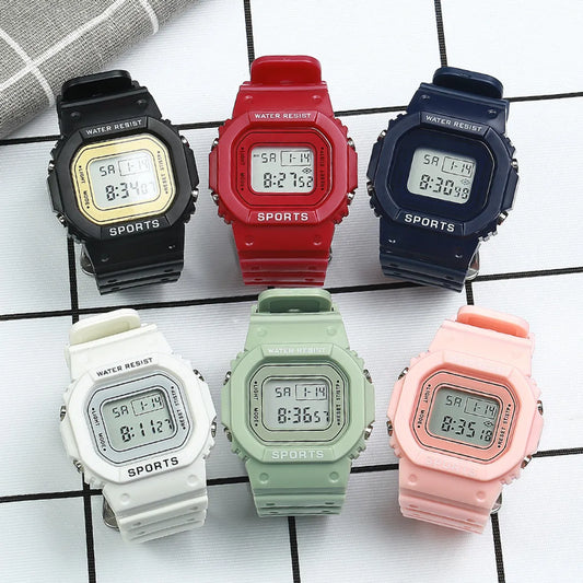 Casual Solid Color Buckle Electronic Men'S Watches