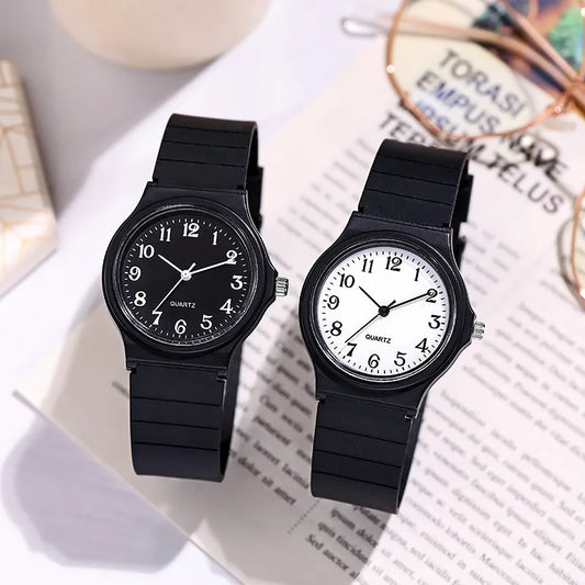 Casual Solid Color Buckle Quartz Kids Watches