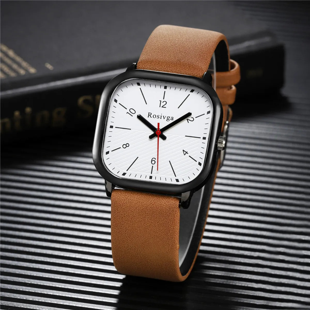 Casual Solid Color Buckle Quartz Men'S Watches