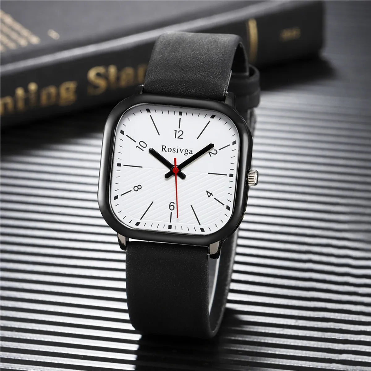 Casual Solid Color Buckle Quartz Men'S Watches