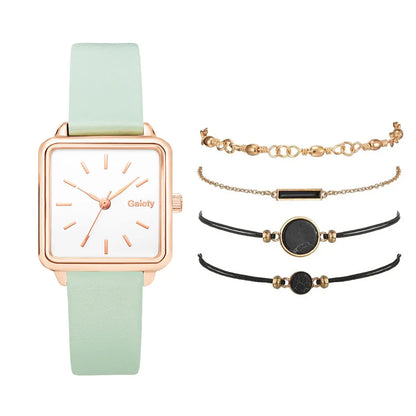 Casual Solid Color Buckle Quartz Women'S Watches