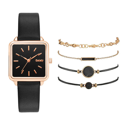 Casual Solid Color Buckle Quartz Women'S Watches