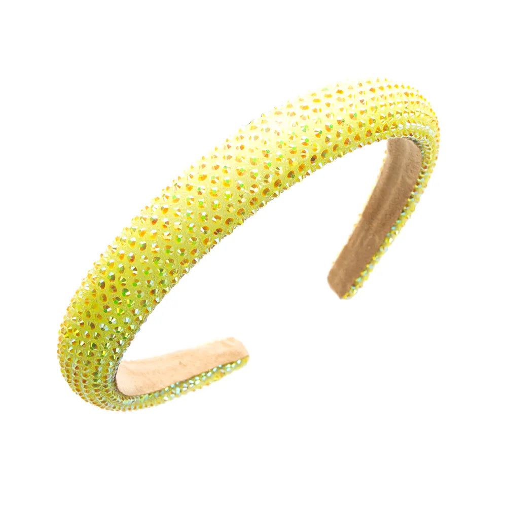 Casual Solid Color Cloth Inlay Artificial Rhinestones Hair Band