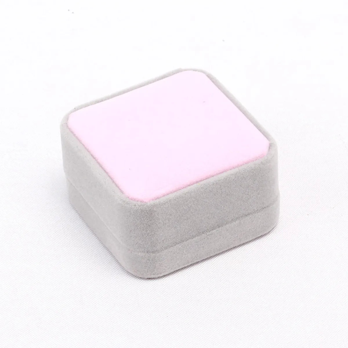 Casual Solid Color Flannel Jewelry Boxes