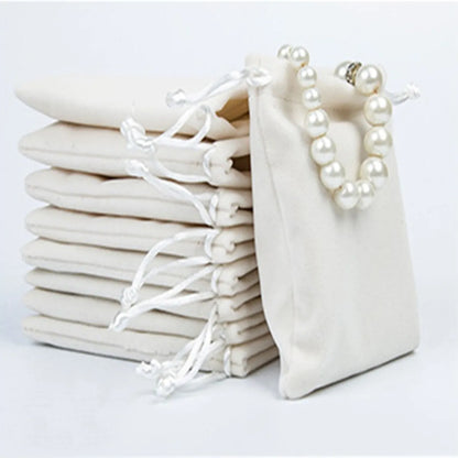 Casual Solid Color Flannel Jewelry Packaging Bags