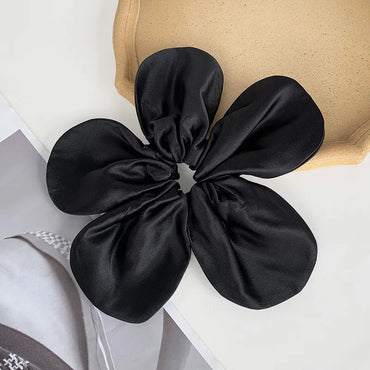 Casual Solid Color Flower Satin Hair Tie