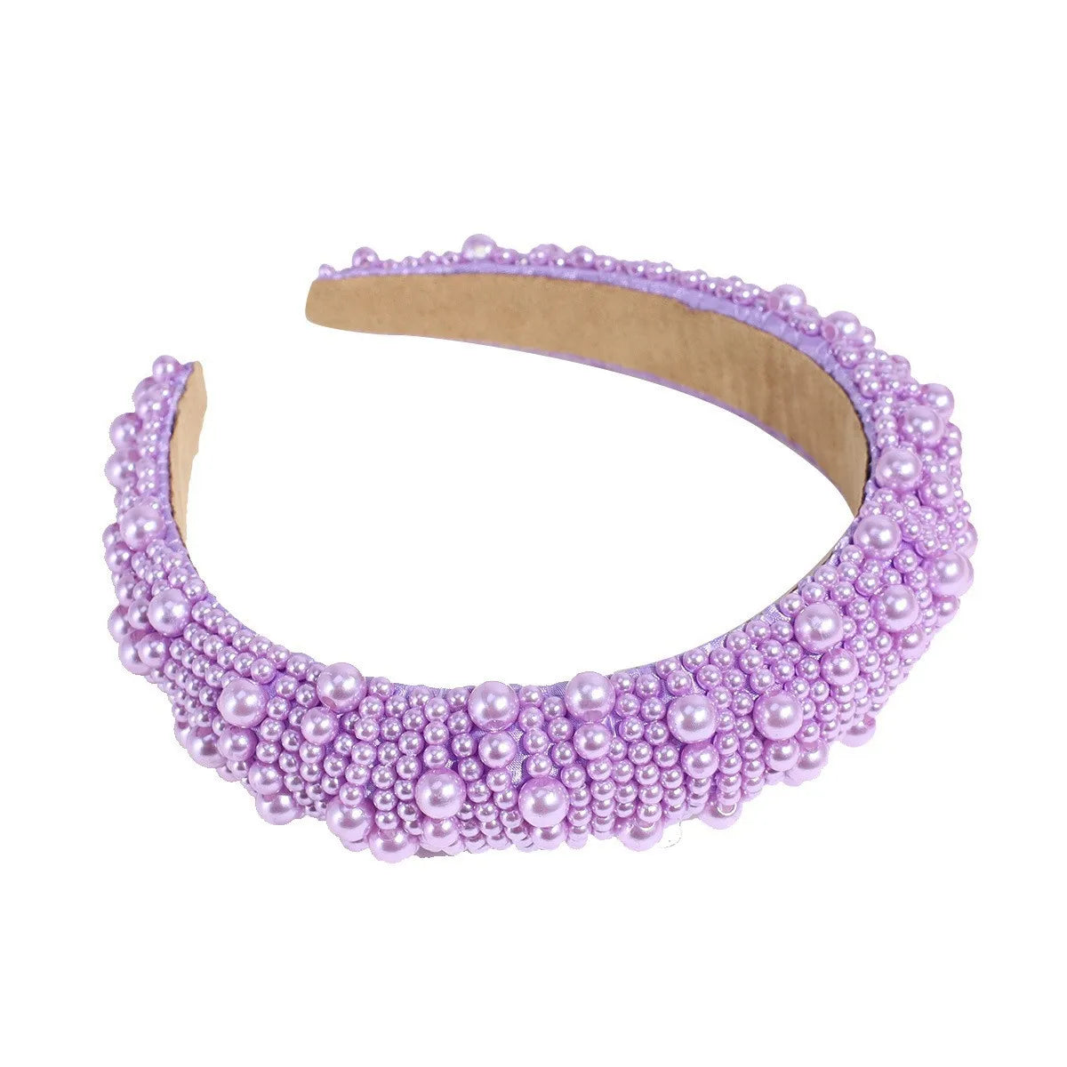 Casual Solid Color Imitation Pearl Beaded Hair Band