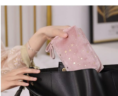 Casual Solid Color Polyester Storage Bag Makeup Bags