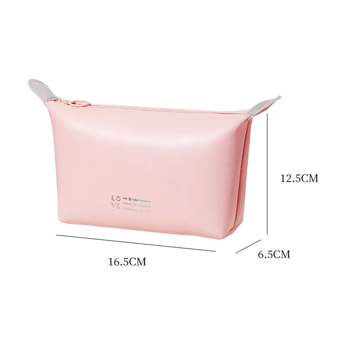 New Simple Portable Casual Pure Color Leather Cosmetic Bag