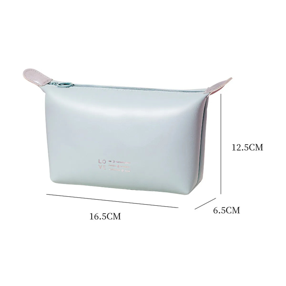 New Simple Portable Casual Pure Color Leather Cosmetic Bag