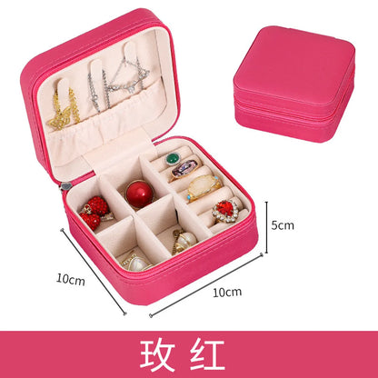 Casual Solid Color Pu Leather Jewelry Boxes