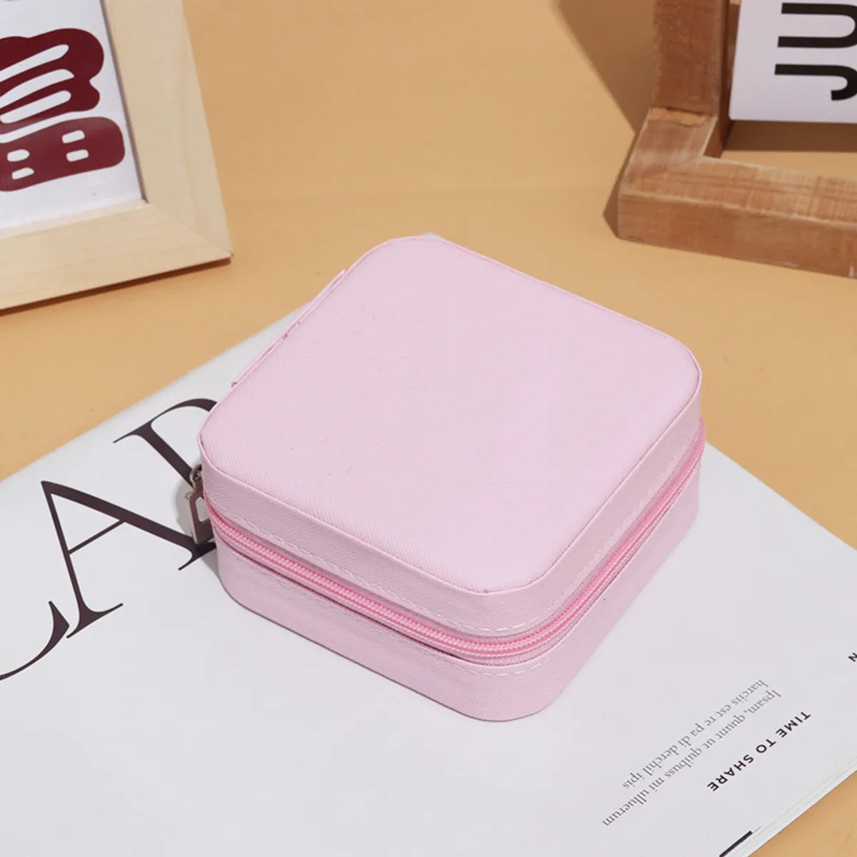 Casual Solid Color Pu Leather Jewelry Boxes