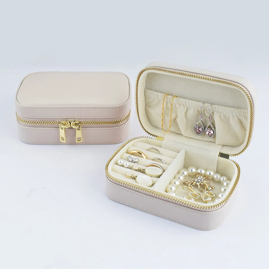 Casual Solid Color Pu Leather Jewelry Boxes