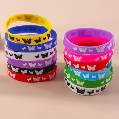 Casual Solid Color Rubber Women's Wristband