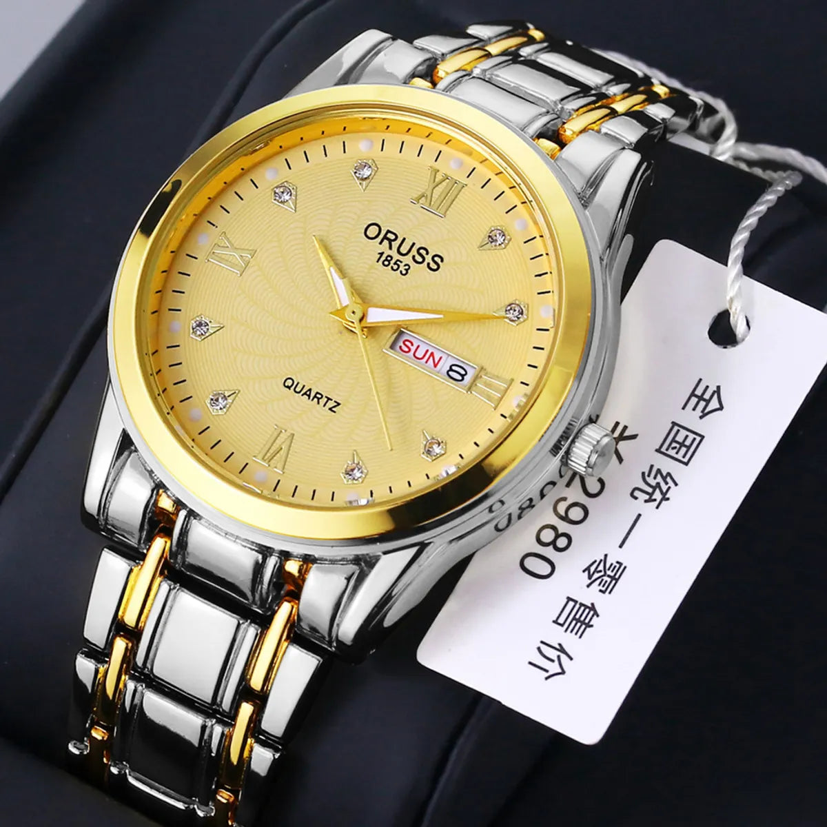 Casual Solid Color Single Folding Buckle Quartz Men'S Watches