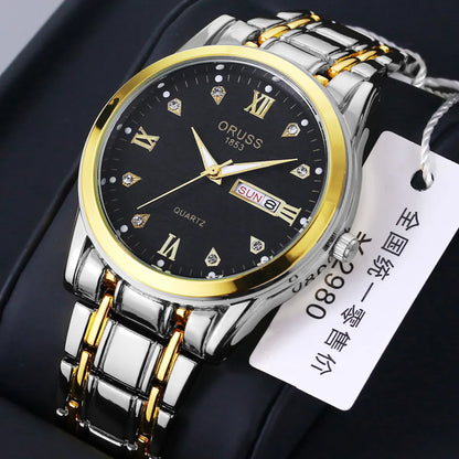 Casual Solid Color Single Folding Buckle Quartz Men'S Watches