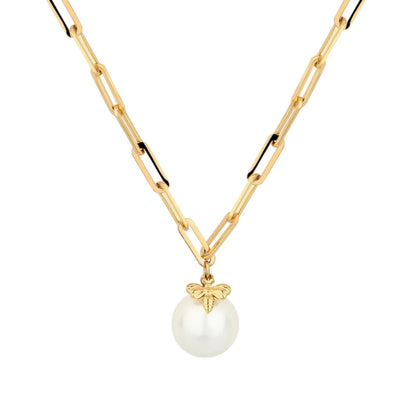 Casual Solid Color Stainless Steel Freshwater Pearl Beaded Plating Gold Plated Necklace