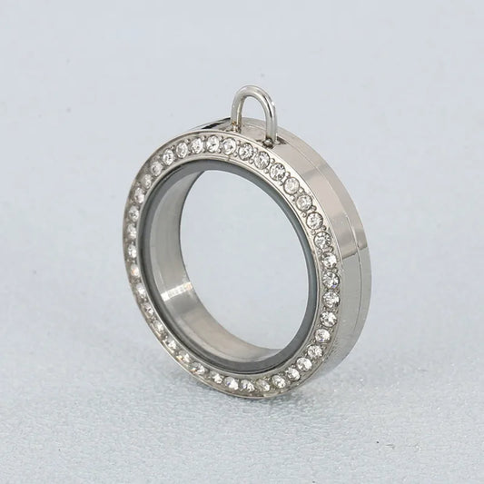 Casual Solid Color Stainless Steel Inlay Rhinestones Glass Jewelry Accessories