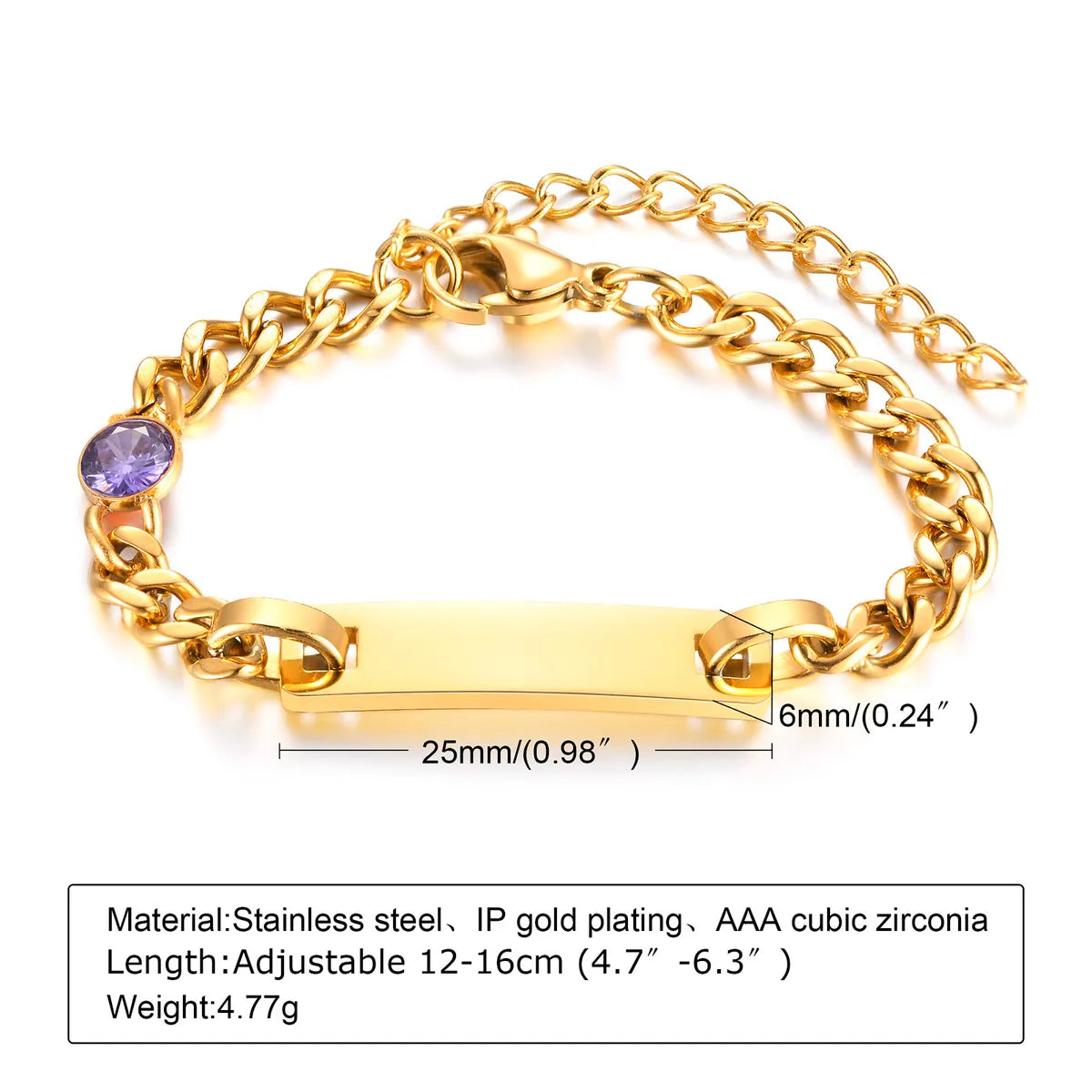 Casual Solid Color Stainless Steel Gold Plated Artificial Gemstones Bracelets In Bulk