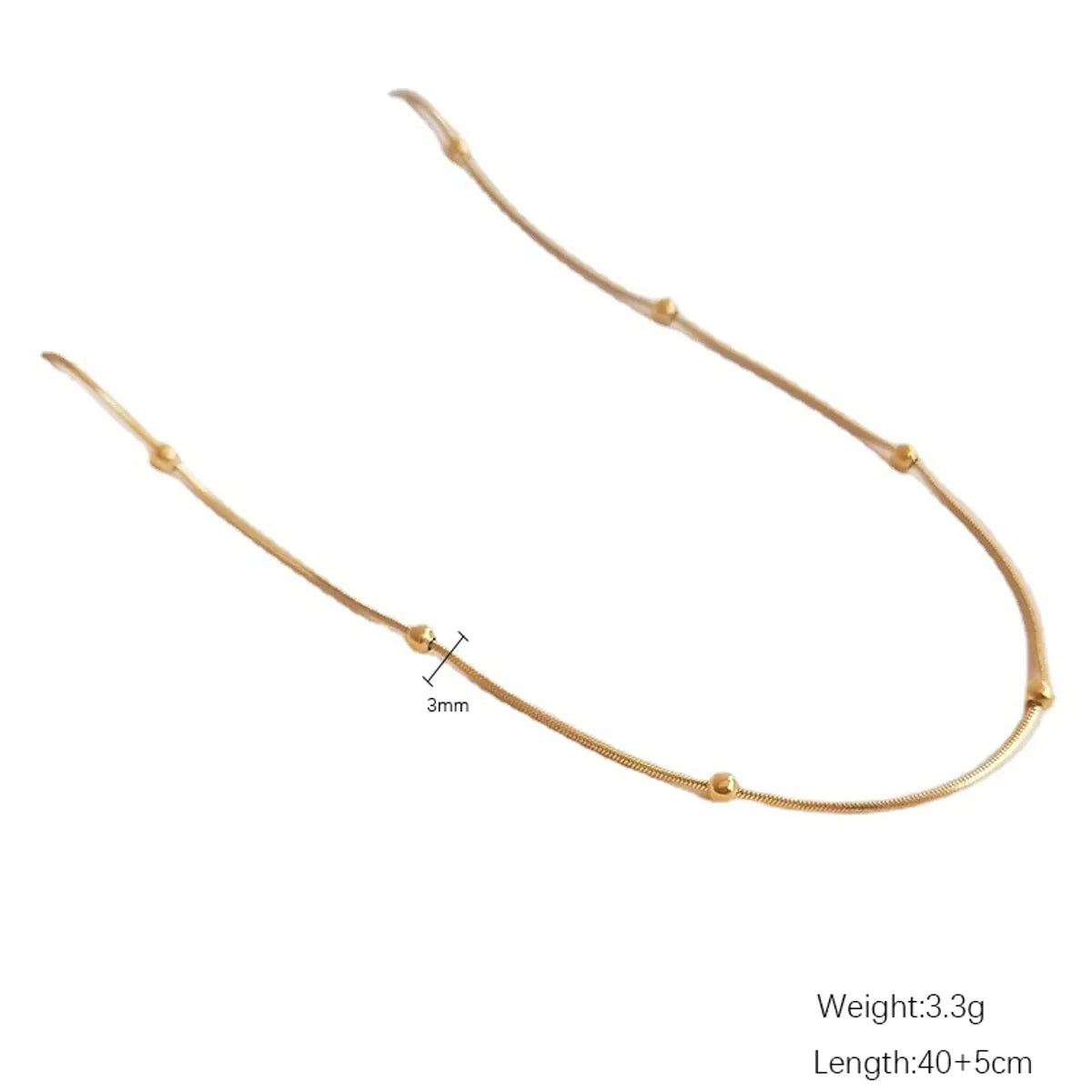 Casual Solid Color Stainless Steel Plating Metal Button Rose Gold Plated Gold Plated Necklace