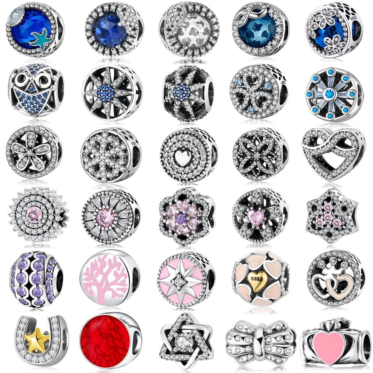 Casual Solid Color Sterling Silver Plating Inlay Zircon Jewelry Accessories