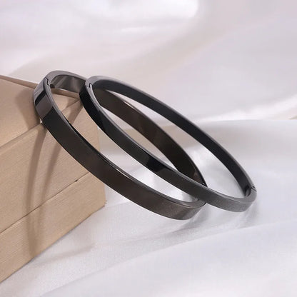 Casual Solid Color Titanium Steel Bangle In Bulk