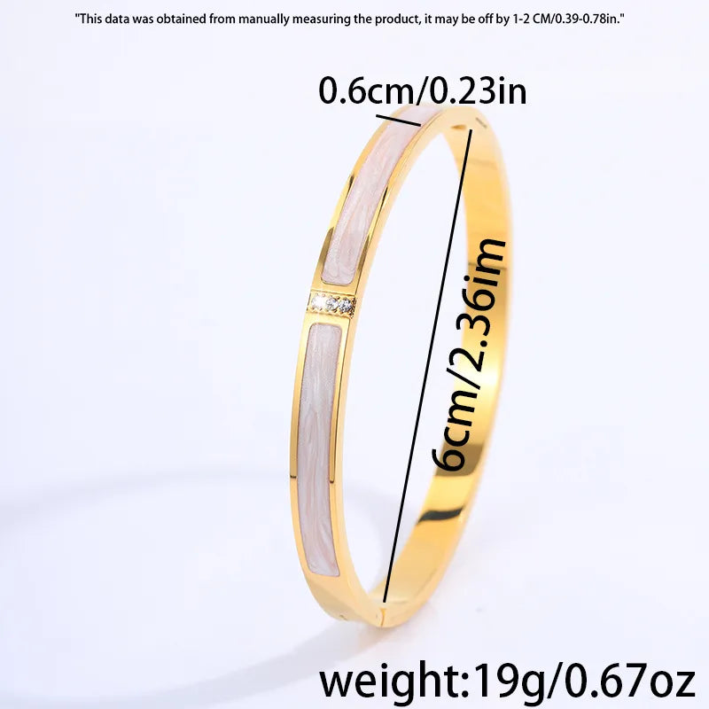 Casual Solid Color Titanium Steel Shell Bangle In Bulk