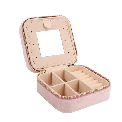 Casual Solid Color Velvet Pu Leather Jewelry Boxes