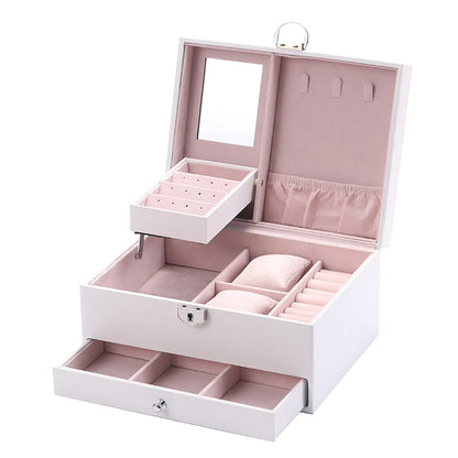 Casual Solid Color Wood Jewelry Boxes