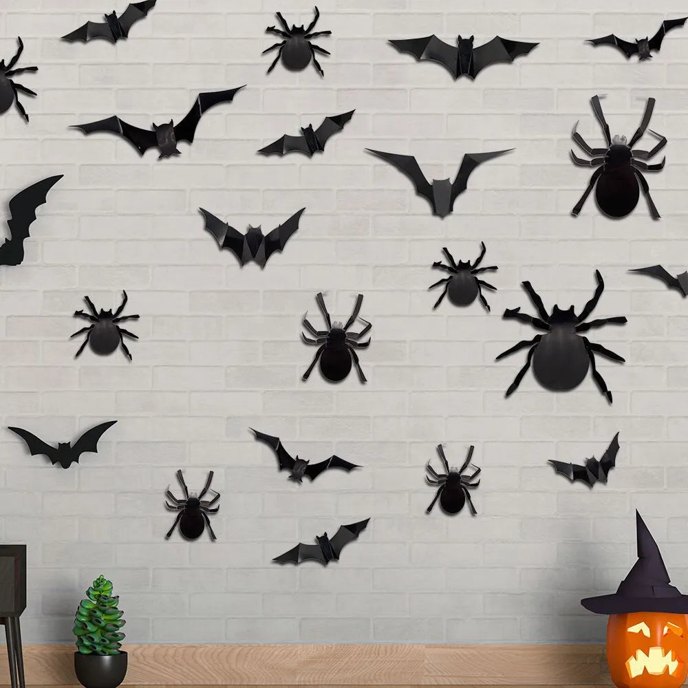 Casual Spider Bat PVC Wall Sticker Artificial Decorations