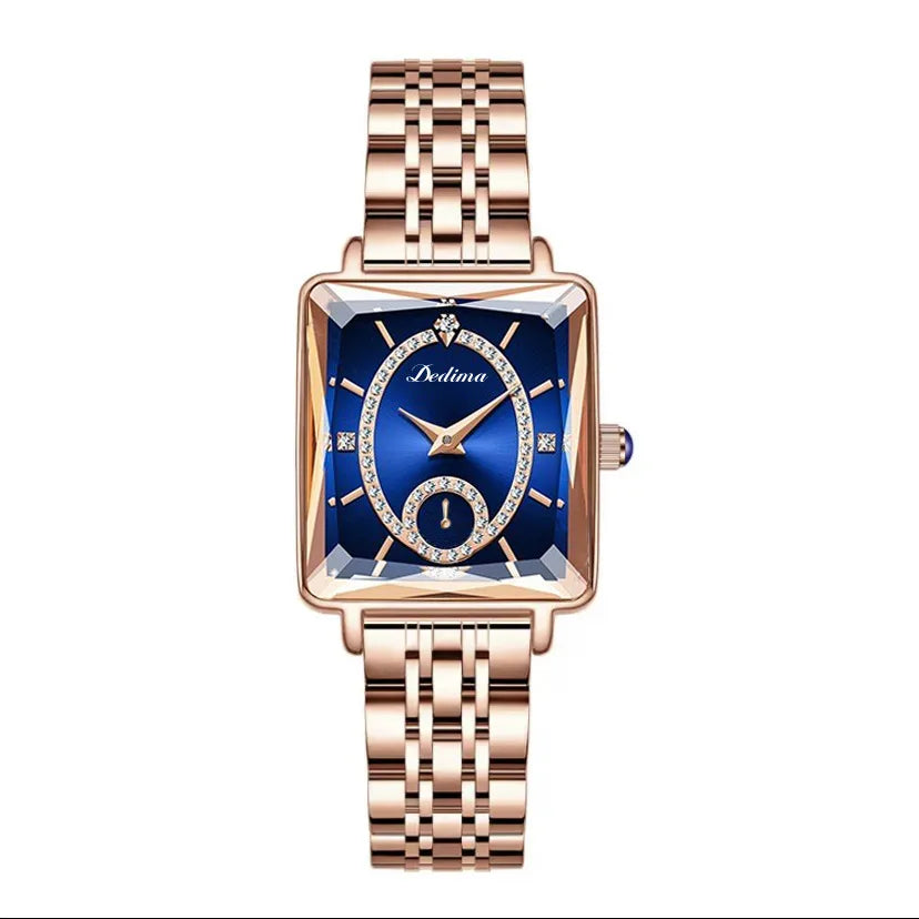 Casual Square Double Side Snaps Quartz Women'S Watches