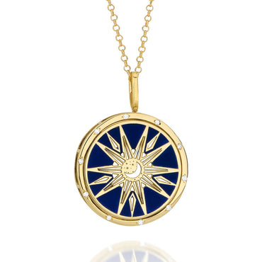 Casual Star Moon Eye Stainless Steel Plating Carving 18k Gold Plated Pendant Necklace